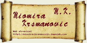 Miomira Krsmanović vizit kartica